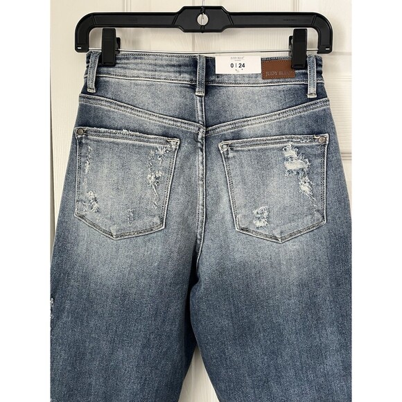 Judy Blue Straight Leg Distressed Jeans Women 0/24 New - Picture 6 of 10